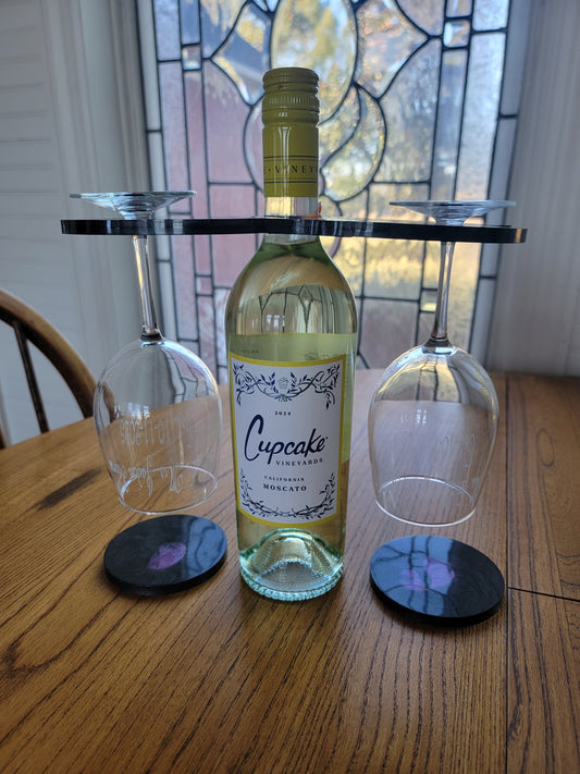 Wine caddy with coasters 3 piece